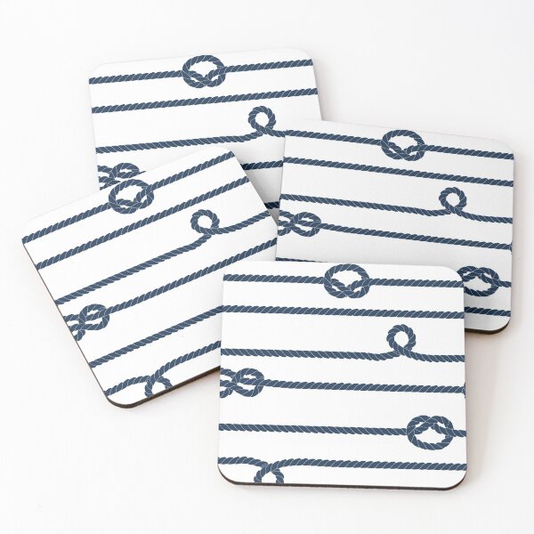 Item preview, Navy rope with knots on white, elegant marine style  designed and sold by natalyon.