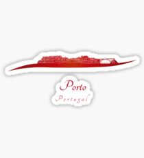 Porto skyline in red Sticker