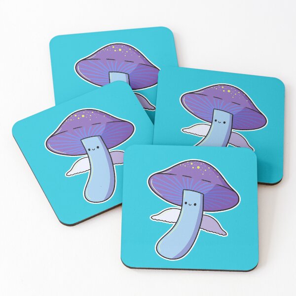 Item preview, Happy Mushroom Flying With Wings Kawaii Style designed and sold by Delightfully Cynical.