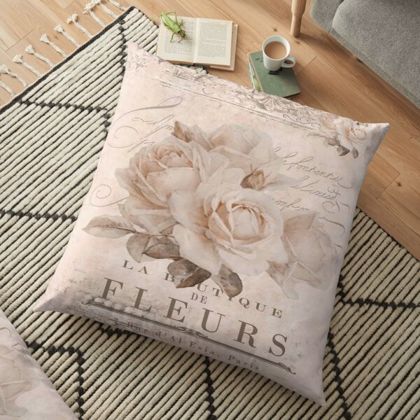 rosas vintage francesas Cojines de suelo