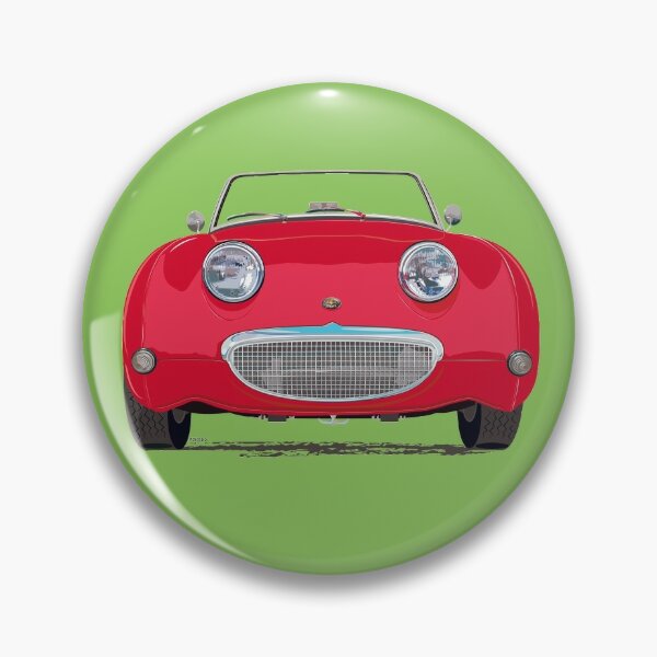 BRAND NEW FROG EYED SPRITE RED CAR PIN BADGE