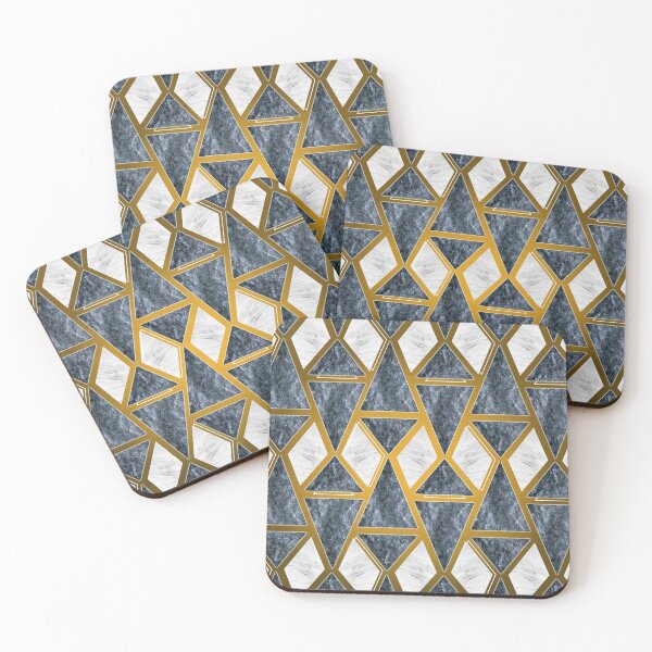 Item preview, Elegant marble and rock texture pattern with golden lining designed and sold by CiniArt.