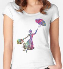 Mary Poppins Tailliertes Rundhals-Shirt