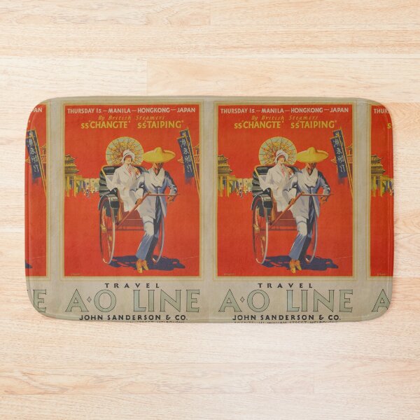 Item preview, Manila HongKong Japan vintage travel poster designed and sold by stickart-marek.