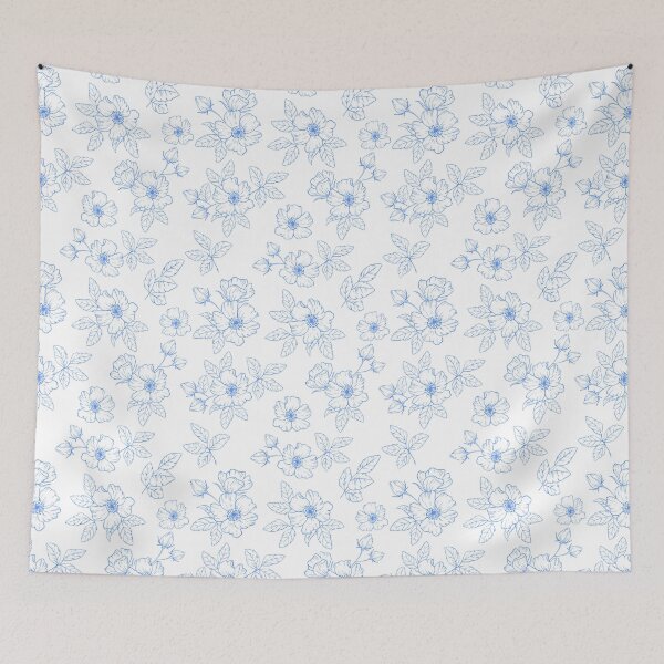 Artikelvorschau, Blaues Blumenmuster für Sommer entworfen und verkauft von Katbydesign.