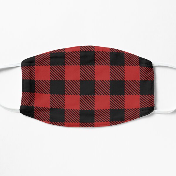 Red and Black Buffalo Plaid Flat Mask