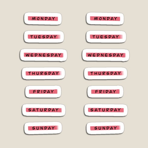 Bullet journal, days of the week Sticker for Sale by Hyper-Hoot