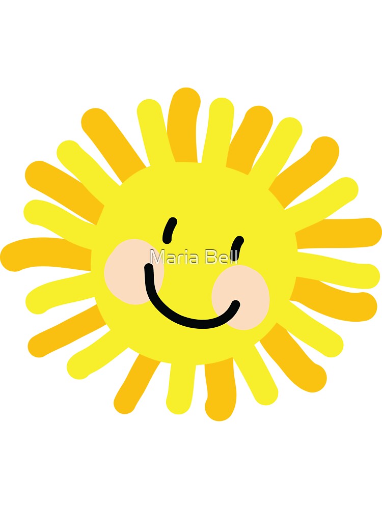Yellow sun icon bright summer sunlight drawing Vector Image