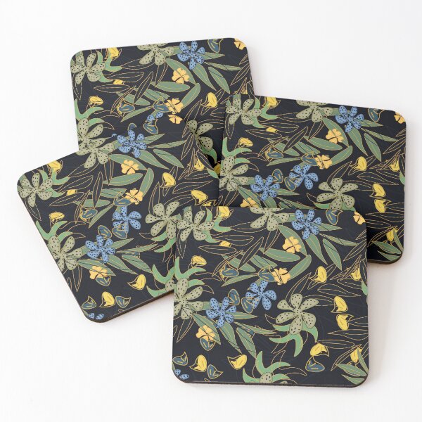 Item preview, Vintage color floral flower leaves pattern designed and sold by Illutino.