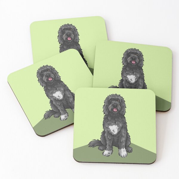 Item preview, Portuguese Water Dog | Cute Dog Art | Green Background designed and sold by shirinsart.
