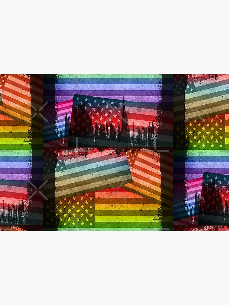 American Rainbow Diversity Flag (Distressed Grunge Pop Art) by SassyClassyMe