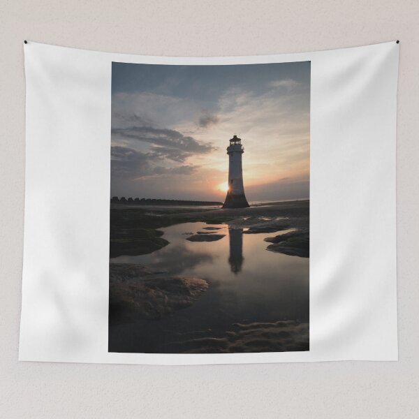 Item preview, Sunset Over New Brighton Lighthouse on Hottest Day in June 26/6/2020 Loverly  Landscape.  designed and sold by ALEXANDER  STEPHEN PEMBERTON.