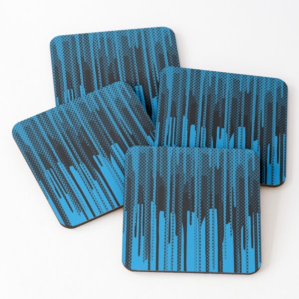 Item preview, Paint drips in blue halftone Pop Art designed and sold by JillBusbyArt.