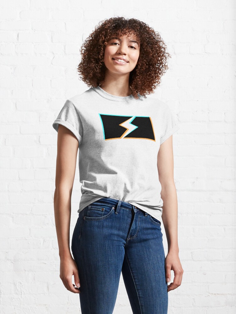 Alternate view of bolt stencil holo graphic - white version Classic T-Shirt