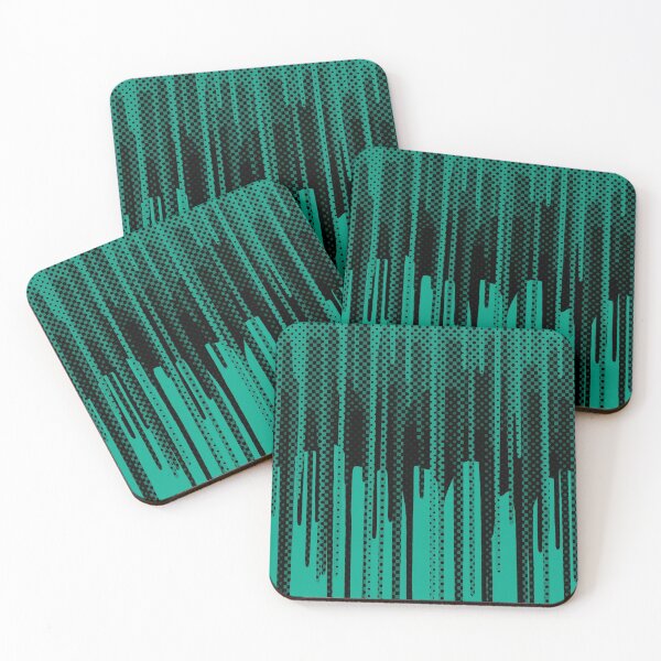 Item preview, Paint drips in mint green halftone Pop Art designed and sold by JillBusbyArt.