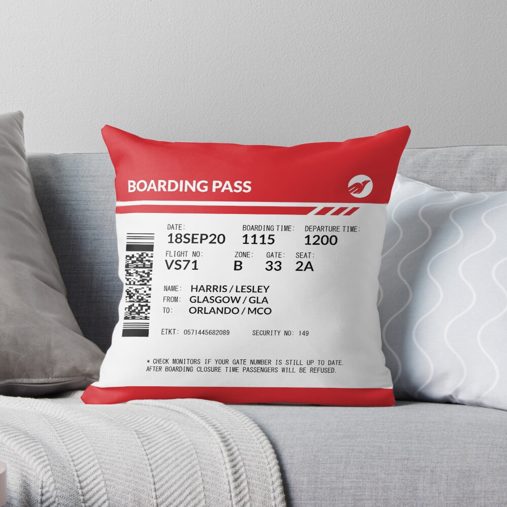 Boarding Pass 5748X5748 (LHR) Throw Pillow