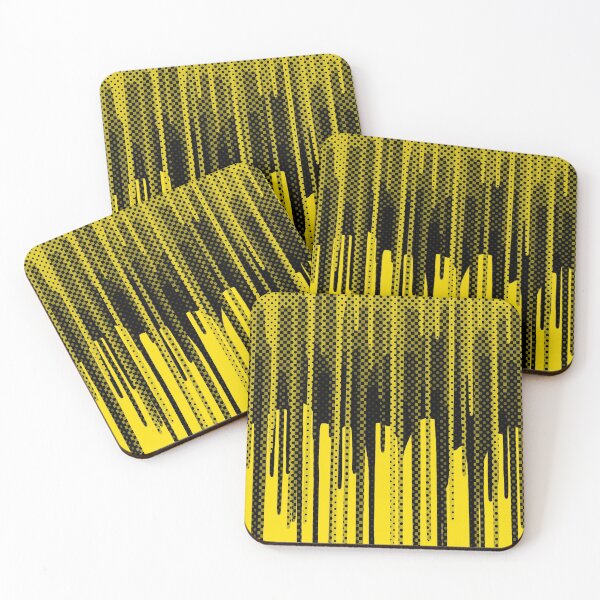 Item preview, Paint drips in yellow halftone Pop Art designed and sold by JillBusbyArt.