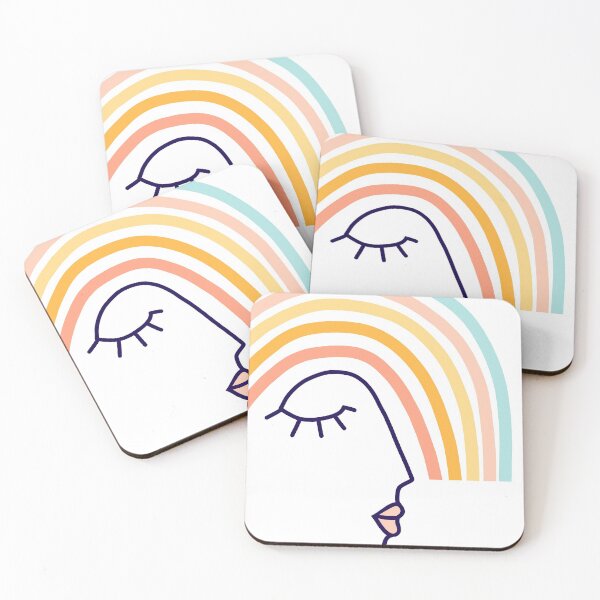 Item preview, Line-art Rainbow Head Pastel Portrait #linedrawing designed and sold by Dominiquevari.