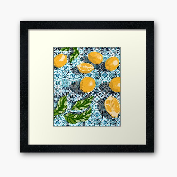 Item preview, Sweet Morocco, Tropical Lemon Tiles Painting, Eclectic Summer Modern Bohemian Exotic Illustration designed and sold by 83oranges.