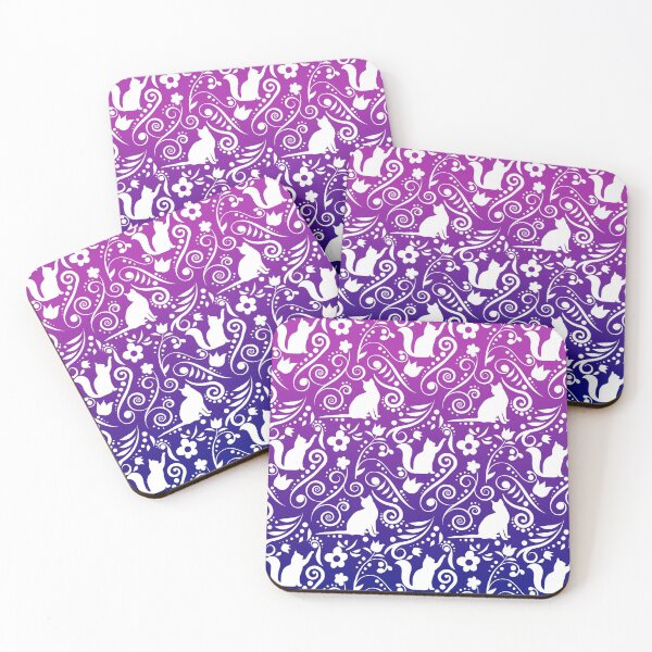 Item preview, Cat and Flowers - The Mysterious Galaxy designed and sold by CreativityRoams.