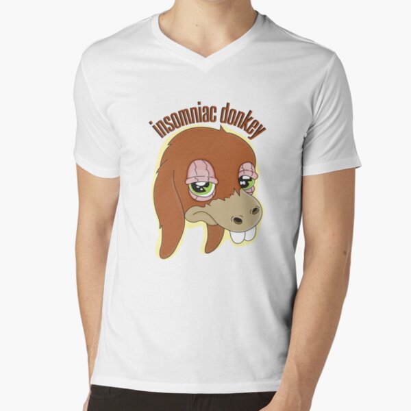 Insomniac donkey V-Neck T-Shirt
