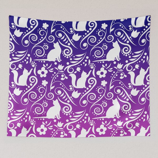 Item preview, Cat and Flowers - The Mysterious Galaxy RS designed and sold by CreativityRoams.