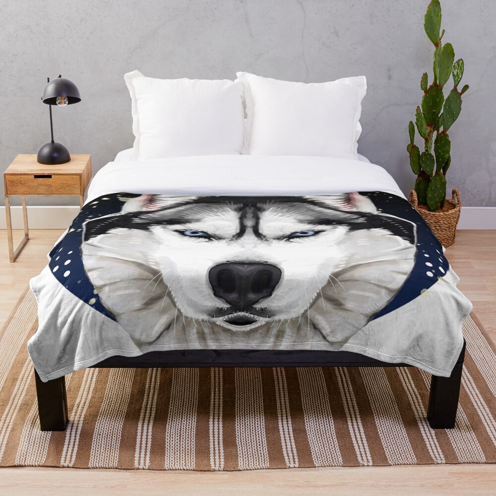 "Husky" Throw Blanket for Sale by MilaDierksen Redbubble