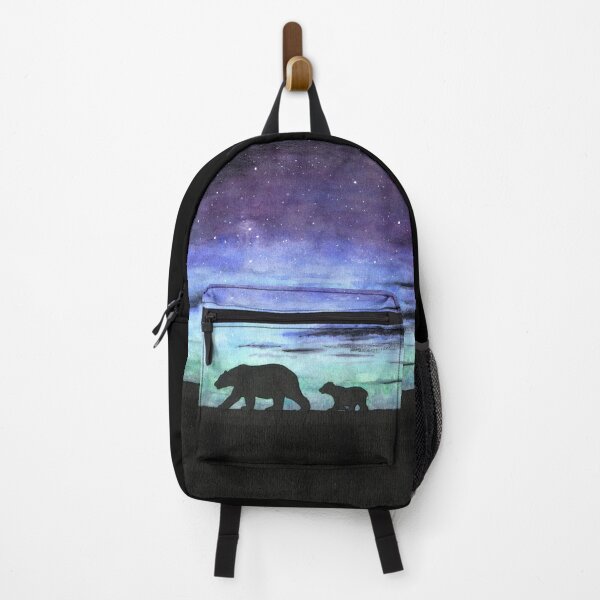 Item preview, Aurora borealis and polar bears (dark version) designed and sold by savousepate.