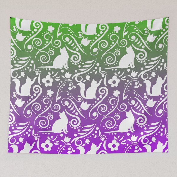 Item preview, Cat and Flowers - Grape Paradise designed and sold by CreativityRoams.