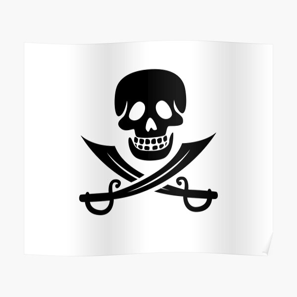 Piratas del cráneo con ilustración de espada