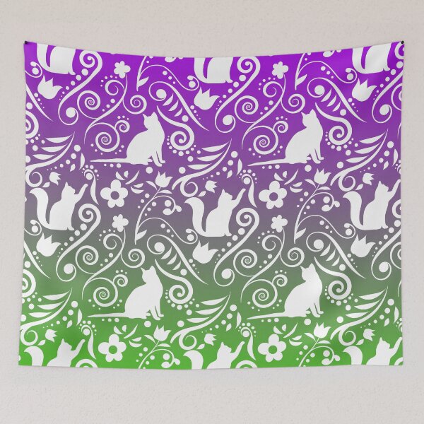 Item preview, Cat and Flowers - Grape Paradise RS designed and sold by CreativityRoams.