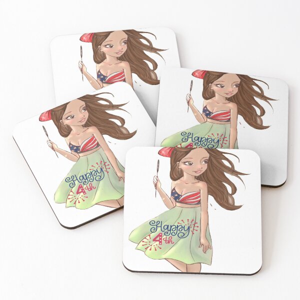 Item preview, HAPPY INDEPENDENCE DAY USA COMIC GIRL T SHIRT  designed and sold by ihsanestore01.