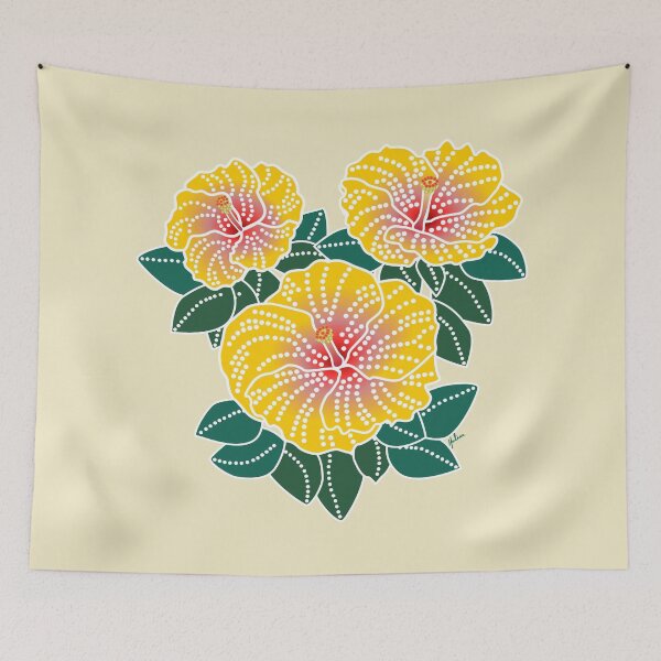 Item preview, Yellow Batik Hibiscus  designed and sold by belly-e-luna.