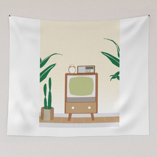 Item preview, Retro TV Room Illustration Artwork designed and sold by Fernando G..