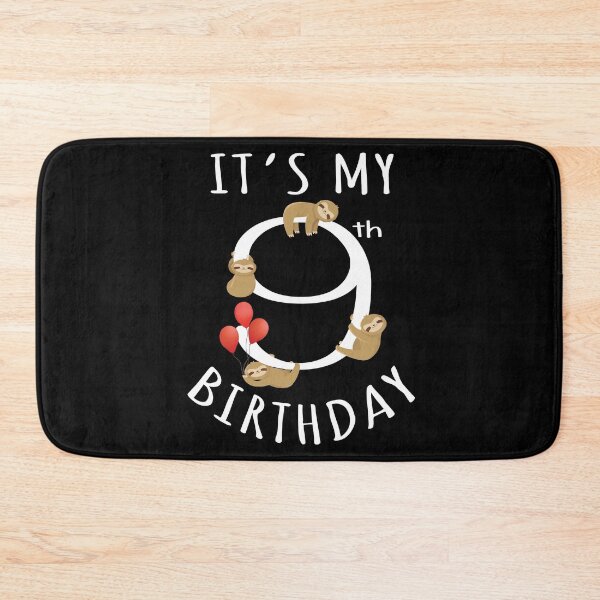 Item preview, It's My 9th Birthday Sloth 9 Years Old Kid B-day Party print designed and sold by Grabitees.