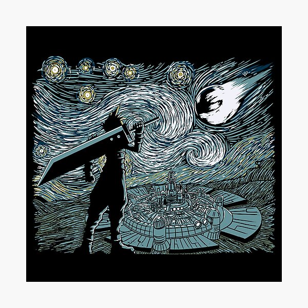 Final Fantasy VII Cloud Starry Night Photographic Print
