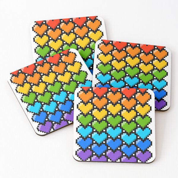 Item preview, Rainbow Pride Pixel Gaming Hearts designed and sold by NerdyPuffin.