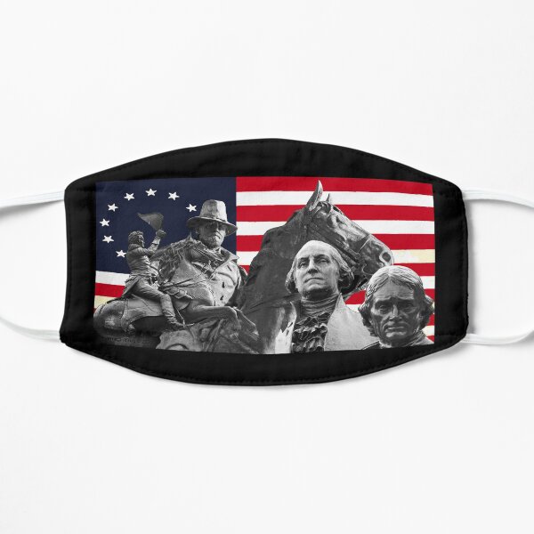 Statues and Flag Mask