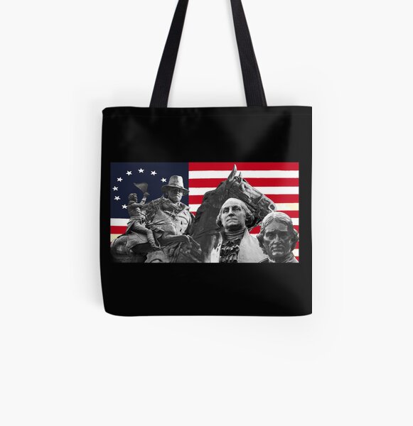 Statues and Flag All Over Print Tote Bag