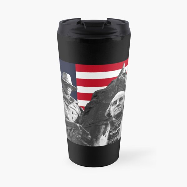 Statues and Flag Travel Mug