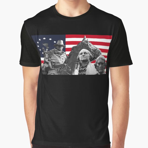 Statues and Flag Graphic T-Shirt