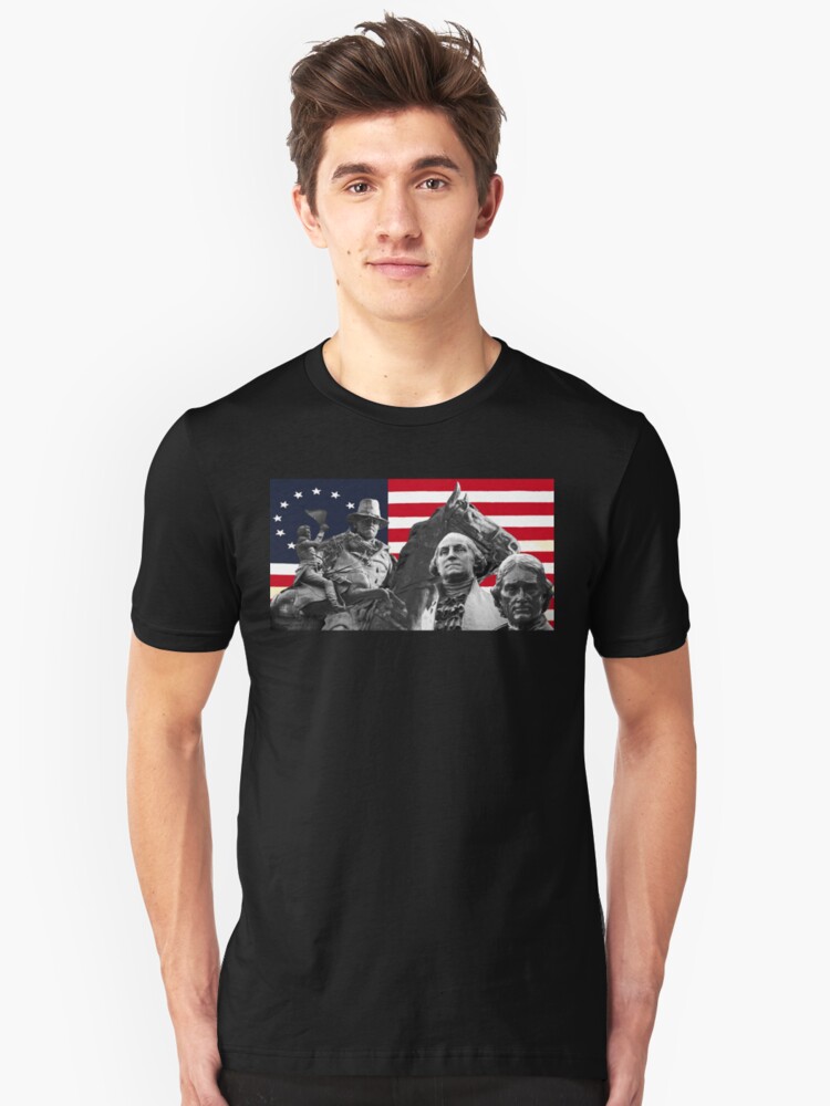 Alternate view of Statues and Flag Slim Fit T-Shirt