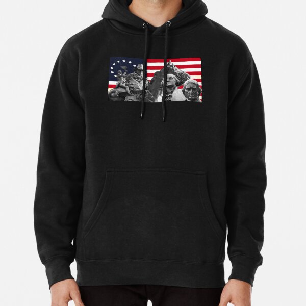 Statues and Flag Pullover Hoodie