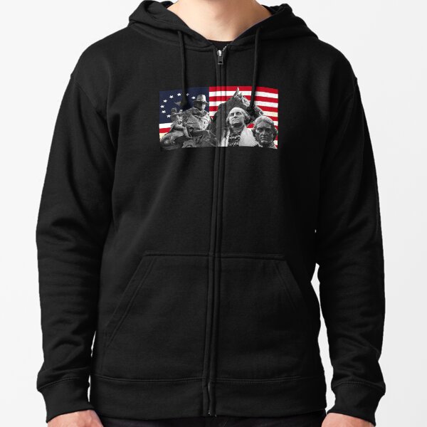 Statues and Flag Zipped Hoodie