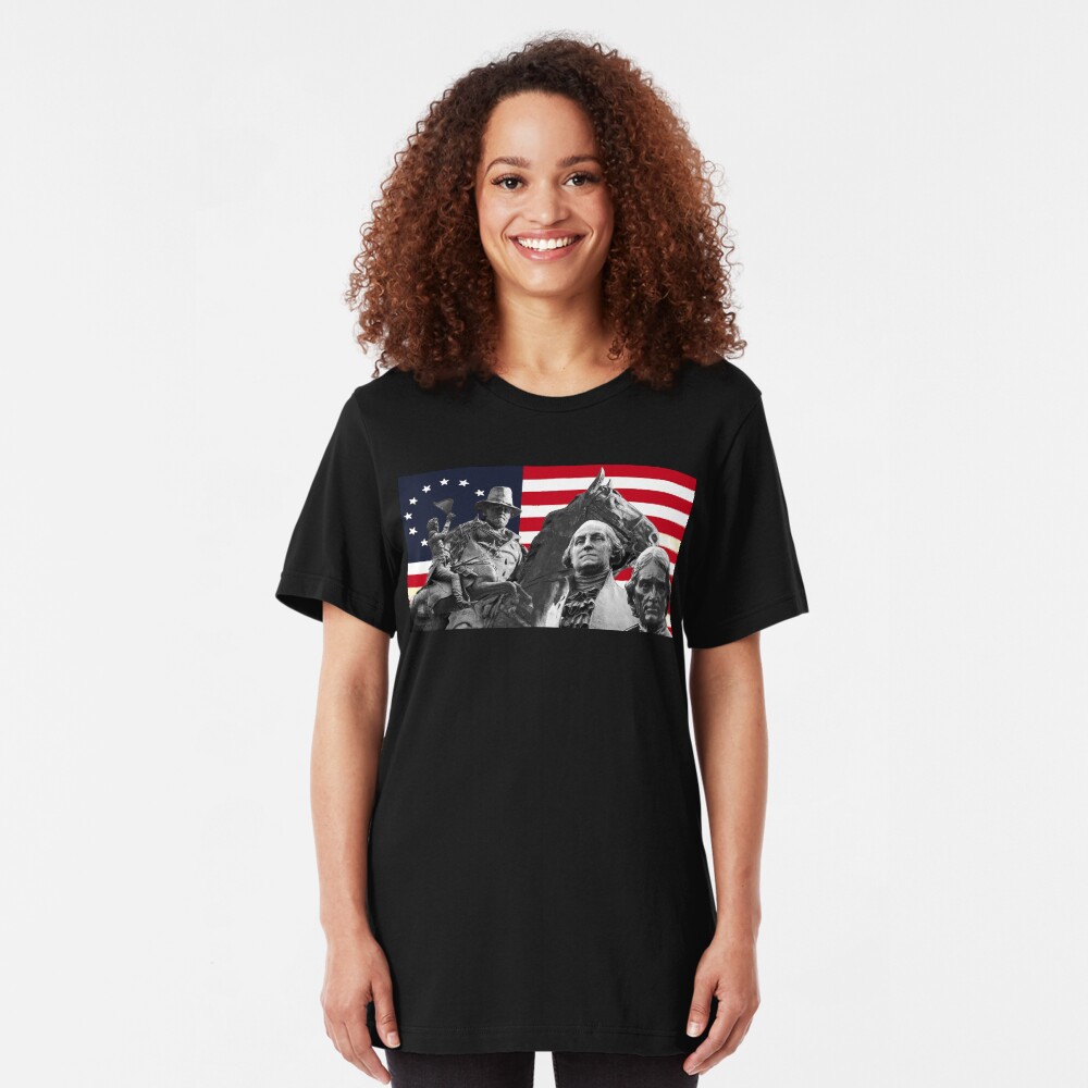 Statues and Flag Slim Fit T-Shirt