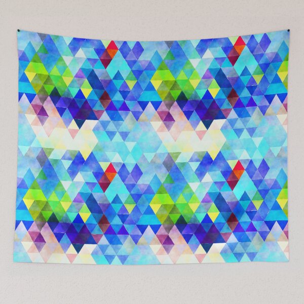 Item preview, Blue Watercolor Triangles Pattern designed and sold by MugsMe.