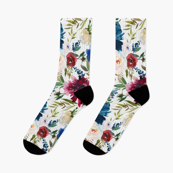 Item preview, Watercolor navy blue and burgundy peony pattern designed and sold by IoanaHraball.