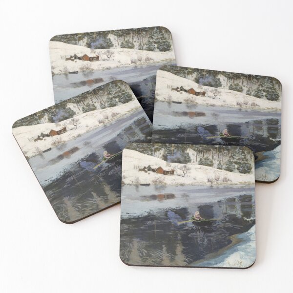 Item preview, Frits Thaulow - Winter at the River Simoa designed and sold by Impressionist Masters.
