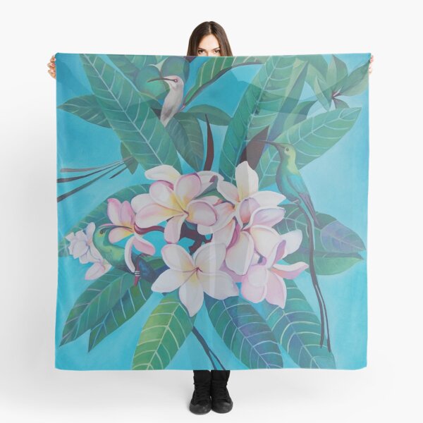 Sugar Birds in Frangipani. Scarf