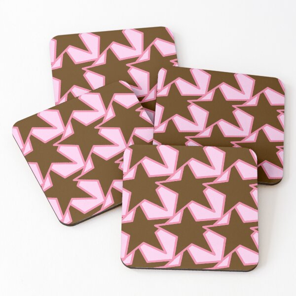 Item preview, Modern Star Geometric, Dark Brown and Pink designed and sold by Marymarice.
